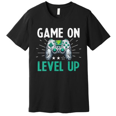 Gamer Gaming Game On Level Up VNeck Premium T-Shirt