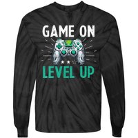 Gamer Gaming Game On Level Up VNeck Tie-Dye Long Sleeve Shirt