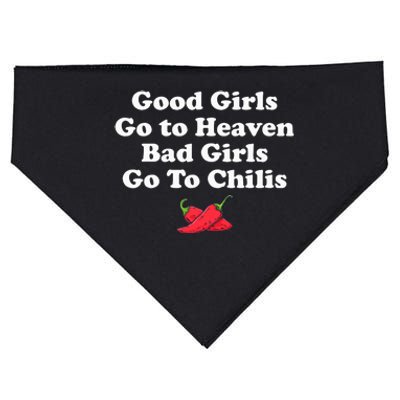 Good Girl Go To Heaven Bad Girl Go To Chilis USA-Made Doggie Bandana