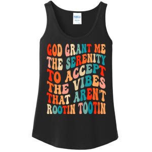 Groovy God Grant Me The Serenity To Accept The Vibes That Aren’t Rootin Tootin Ladies Essential Tank