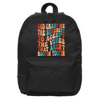 Groovy God Grant Me The Serenity To Accept The Vibes That Aren’t Rootin Tootin 16 in Basic Backpack