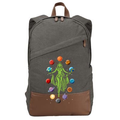 Gaia Greek Goddess Mother Earth Day Hippie Nature Gift Cotton Canvas Backpack