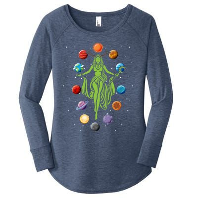 Gaia Greek Goddess Mother Earth Day Hippie Nature Gift Women's Perfect Tri Tunic Long Sleeve Shirt