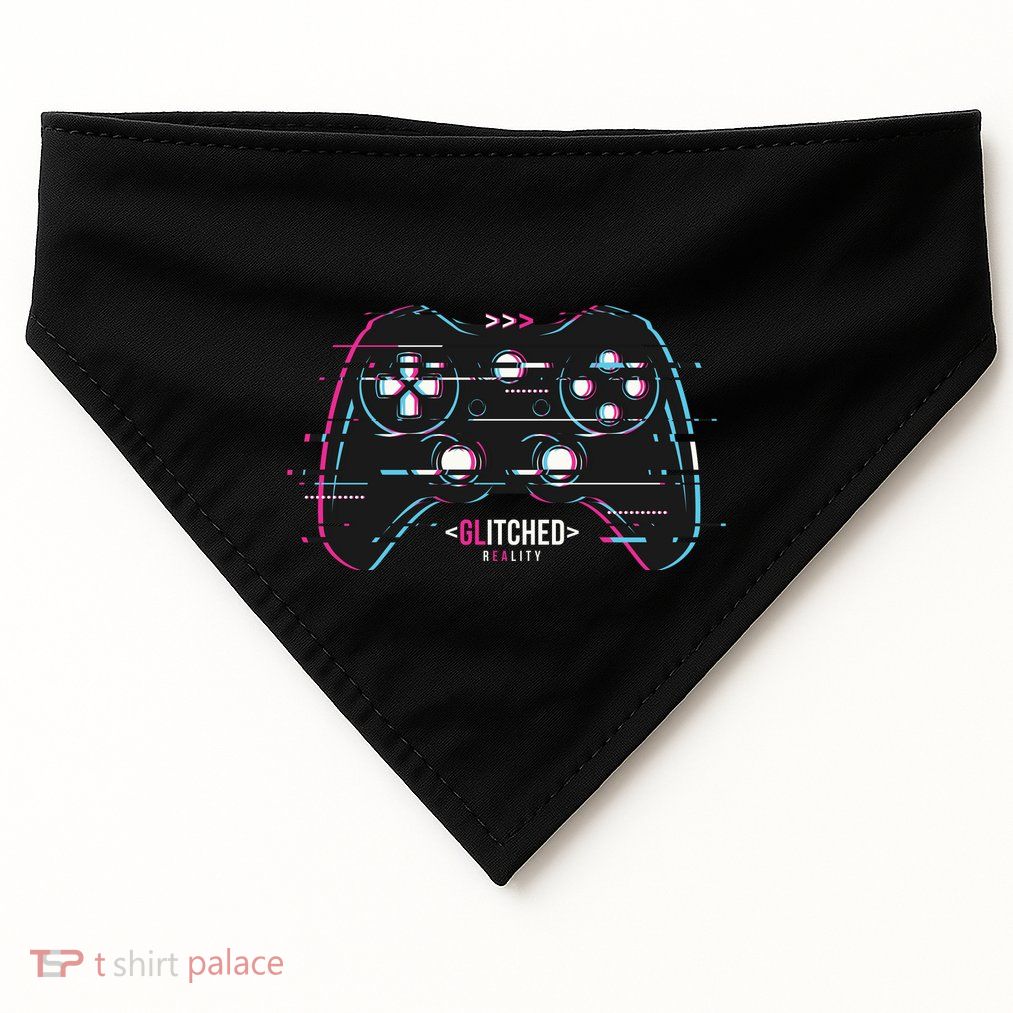 Glitchy Gamepad Gamer USA-Made Doggie Bandana
