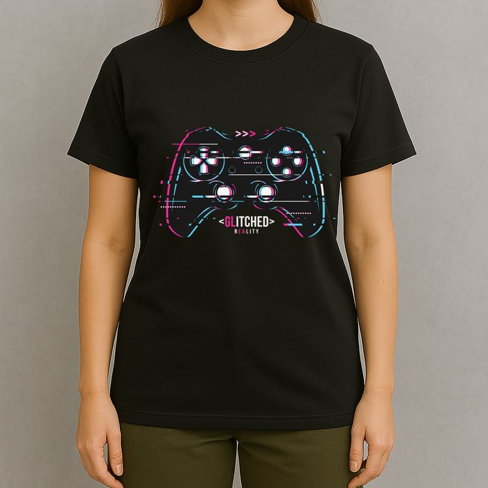 Glitchy Gamepad Gamer T-Shirt