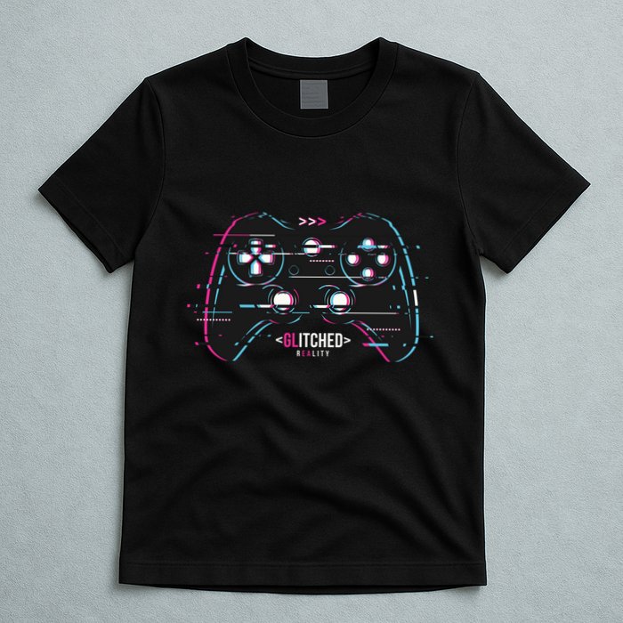 Glitchy Gamepad Gamer T-Shirt