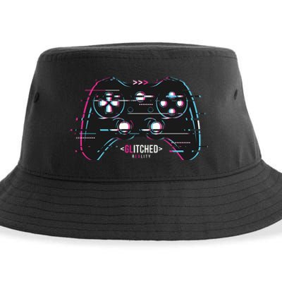 Glitchy Gamepad Gamer Sustainable Bucket Hat