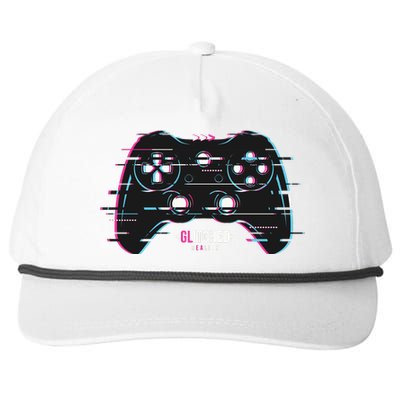 Glitchy Gamepad Gamer Snapback Five-Panel Rope Hat