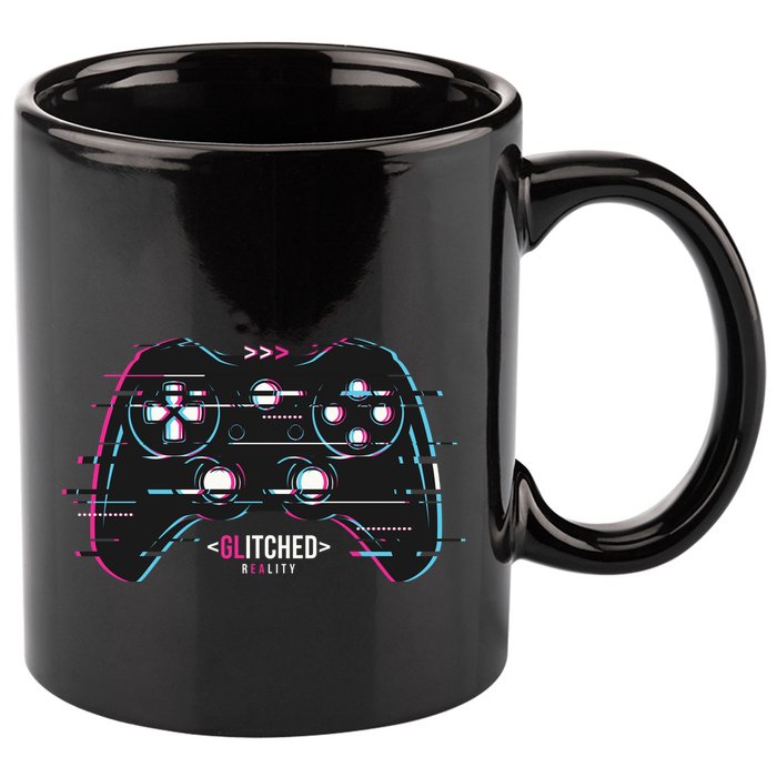 Glitchy Gamepad Gamer 11oz C Handle Ceramic Mug