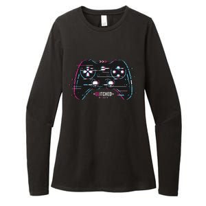 Glitchy Gamepad Gamer Womens CVC Long Sleeve Shirt