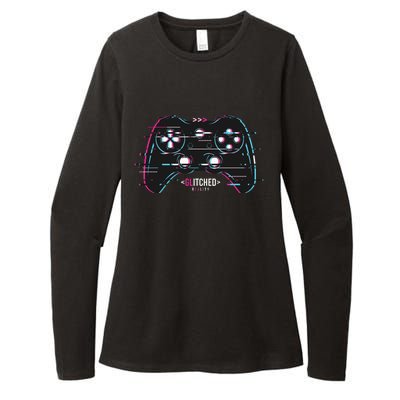 Glitchy Gamepad Gamer Womens CVC Long Sleeve Shirt