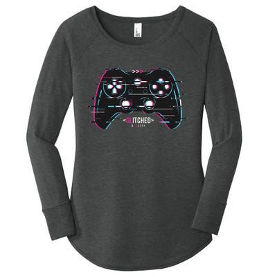 Glitchy Gamepad Gamer Women's Perfect Tri Tunic Long Sleeve Shirt