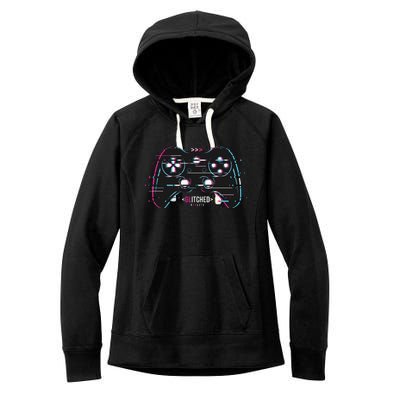 Glitchy Gamepad Gamer Women's Fleece Hoodie