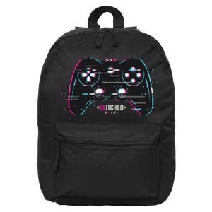 Glitchy Gamepad Gamer 16 in Basic Backpack