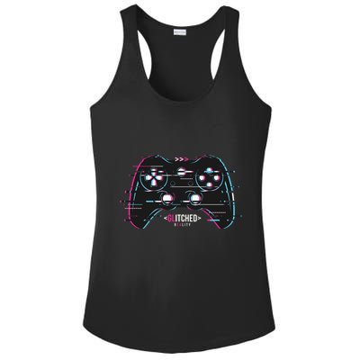 Glitchy Gamepad Gamer Ladies PosiCharge Competitor Racerback Tank