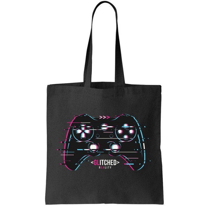 Glitchy Gamepad Gamer Tote Bag