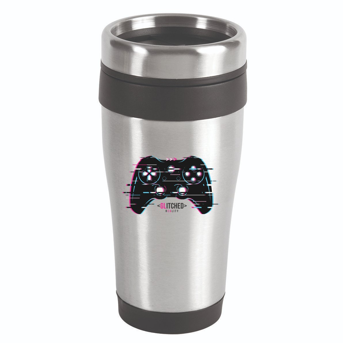 Glitchy Gamepad Gamer 16oz Travel Tumbler