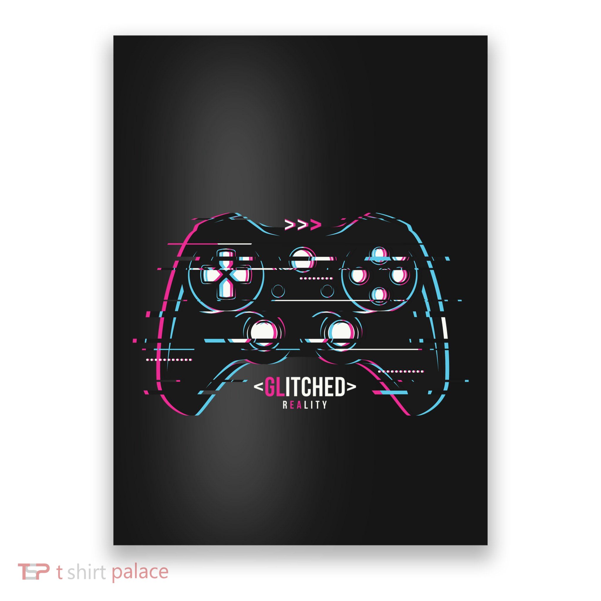 Glitchy Gamepad Gamer Poster