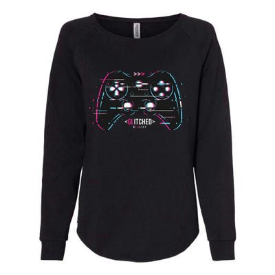 Glitchy Gamepad Gamer Womens California Wash Sweatshirt