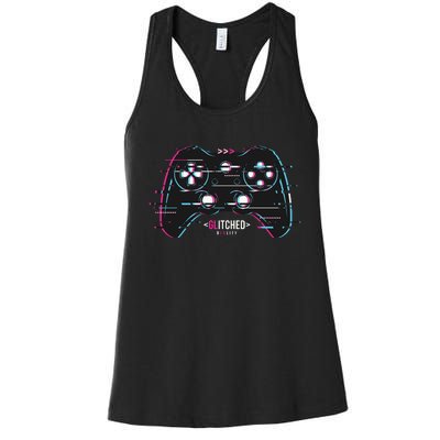 Glitchy Gamepad Gamer Women's Racerback Tank