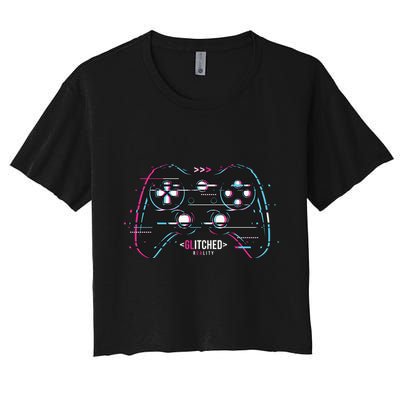Glitchy Gamepad Gamer Crop Top