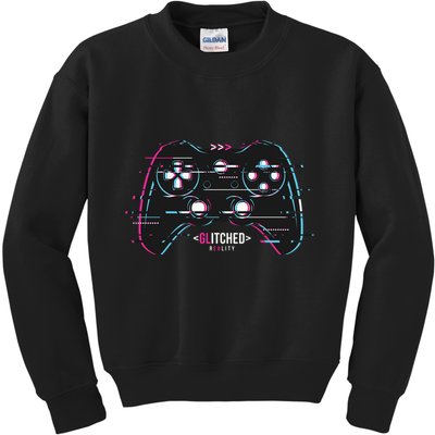 Glitchy Gamepad Gamer Kids Sweatshirt