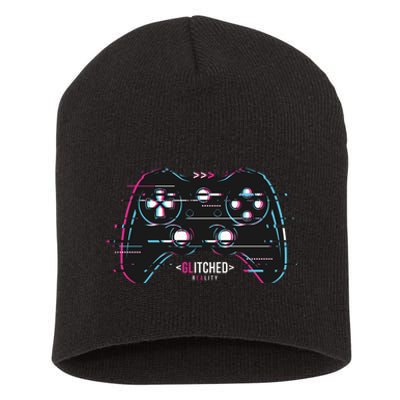 Glitchy Gamepad Gamer Short Acrylic Beanie