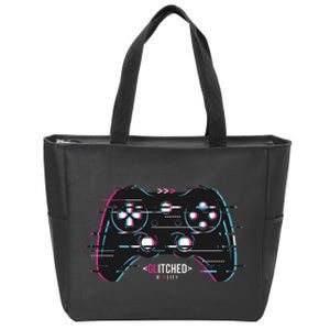 Glitchy Gamepad Gamer Zip Tote Bag