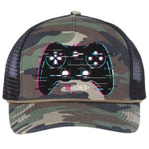 Glitchy Gamepad Gamer Retro Rope Trucker Hat Cap