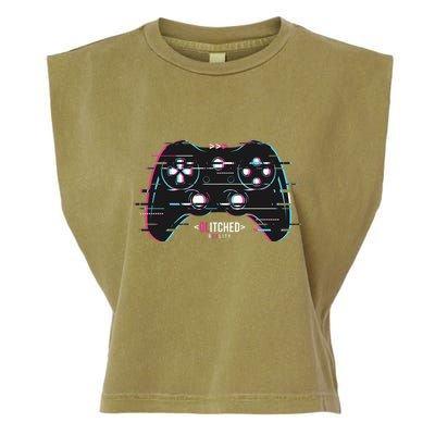 Glitchy Gamepad Gamer Garment-Dyed Women's Muscle Tee