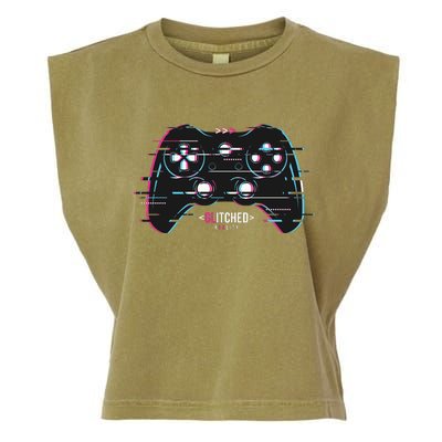 Glitchy Gamepad Gamer Garment-Dyed Women's Muscle Tee