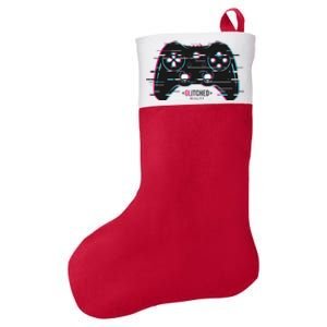 Glitchy Gamepad Gamer Felt Holiday Christmas Stocking