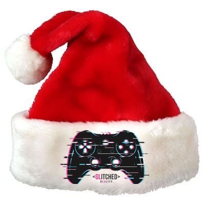 Glitchy Gamepad Gamer Premium Christmas Santa Hat