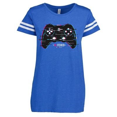 Glitchy Gamepad Gamer Enza Ladies Jersey Football T-Shirt