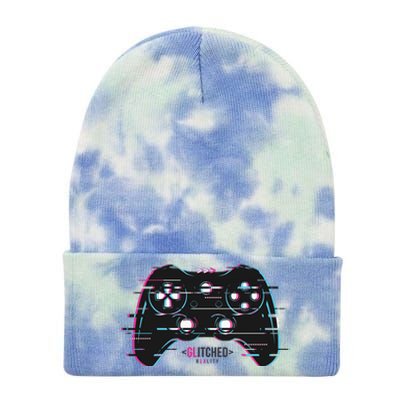 Glitchy Gamepad Gamer Tie Dye 12in Knit Beanie