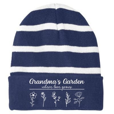 GrandmaS Garden Striped Beanie with Solid Band