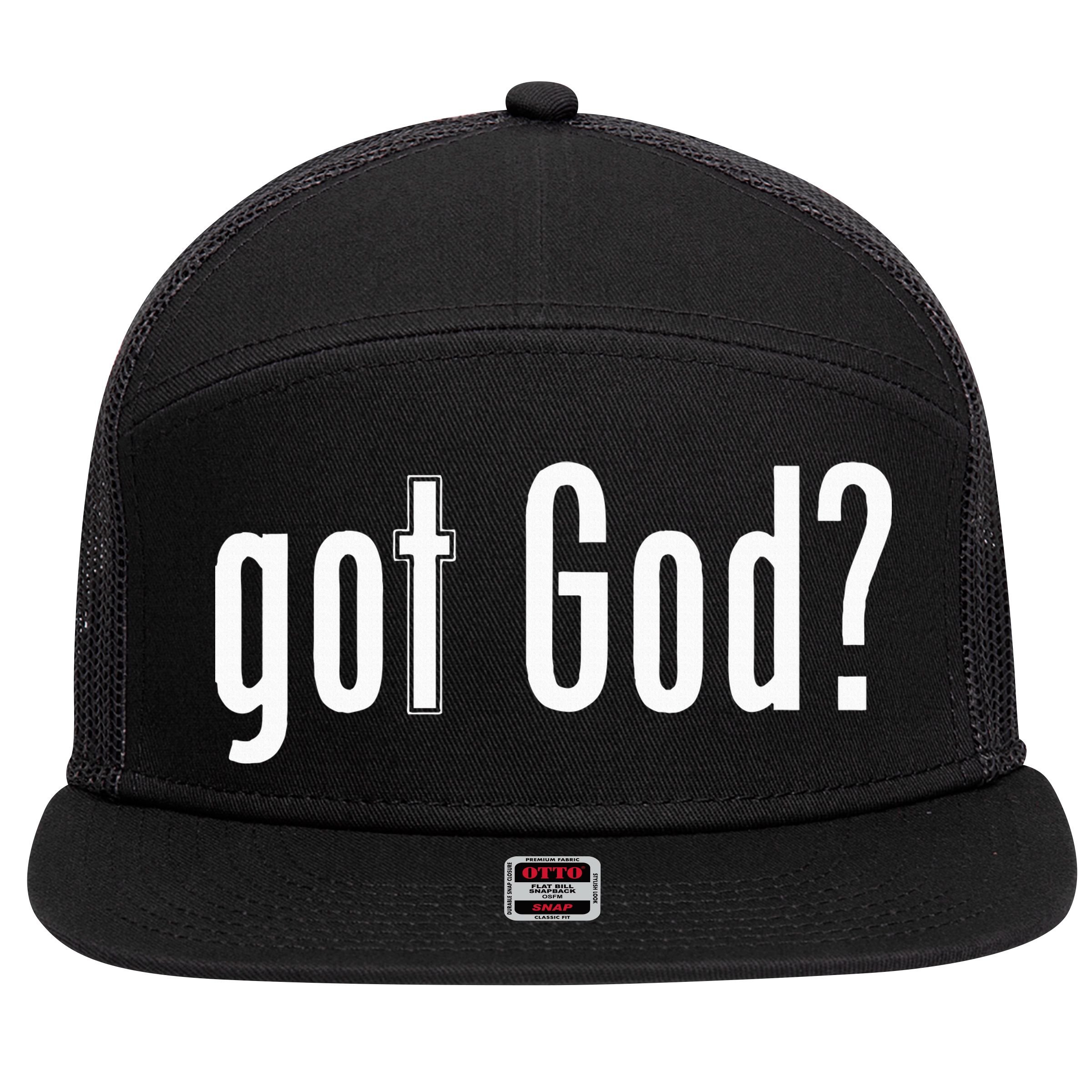 Got God 7 Panel Mesh Trucker Snapback Hat