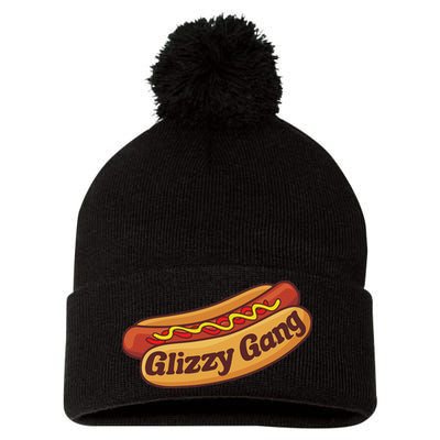 Glizzy Gang Gladiator Gobbler Funny Hot Dog Pom Pom 12in Knit Beanie