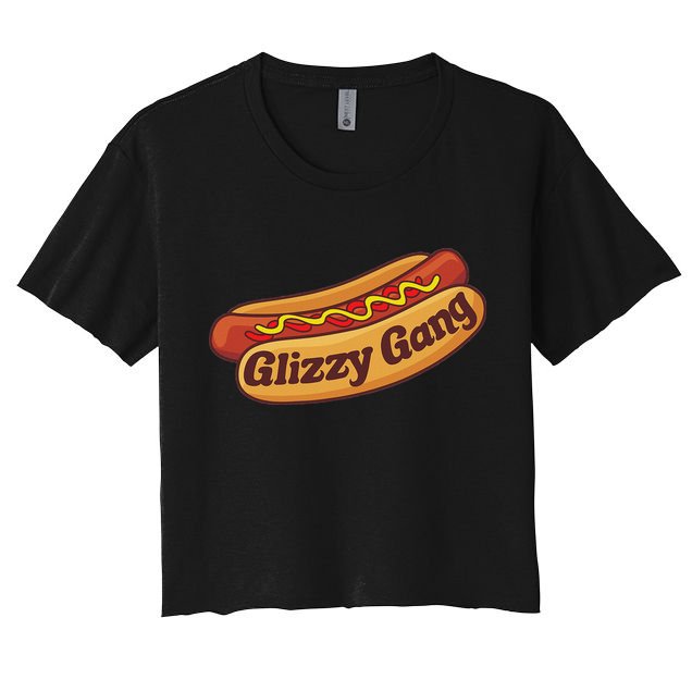 Glizzy Gang Gladiator Gobbler Funny Hot Dog Crop Top