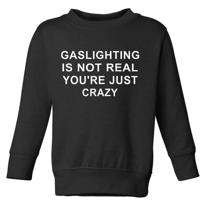 Gaslight Gaslighting Gatekeep Is Not Real You Are Crazy Toddler Sweatshirt