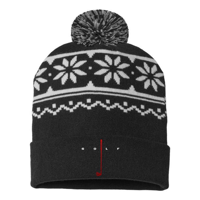 Golfer Golf USA-Made Snowflake Beanie