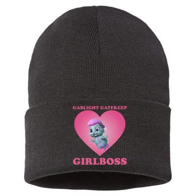 Gaslight Gatekeep Girlboss Bibbles Beliefs Gaslight Gatekeep Girlboss Sustainable Knit Beanie