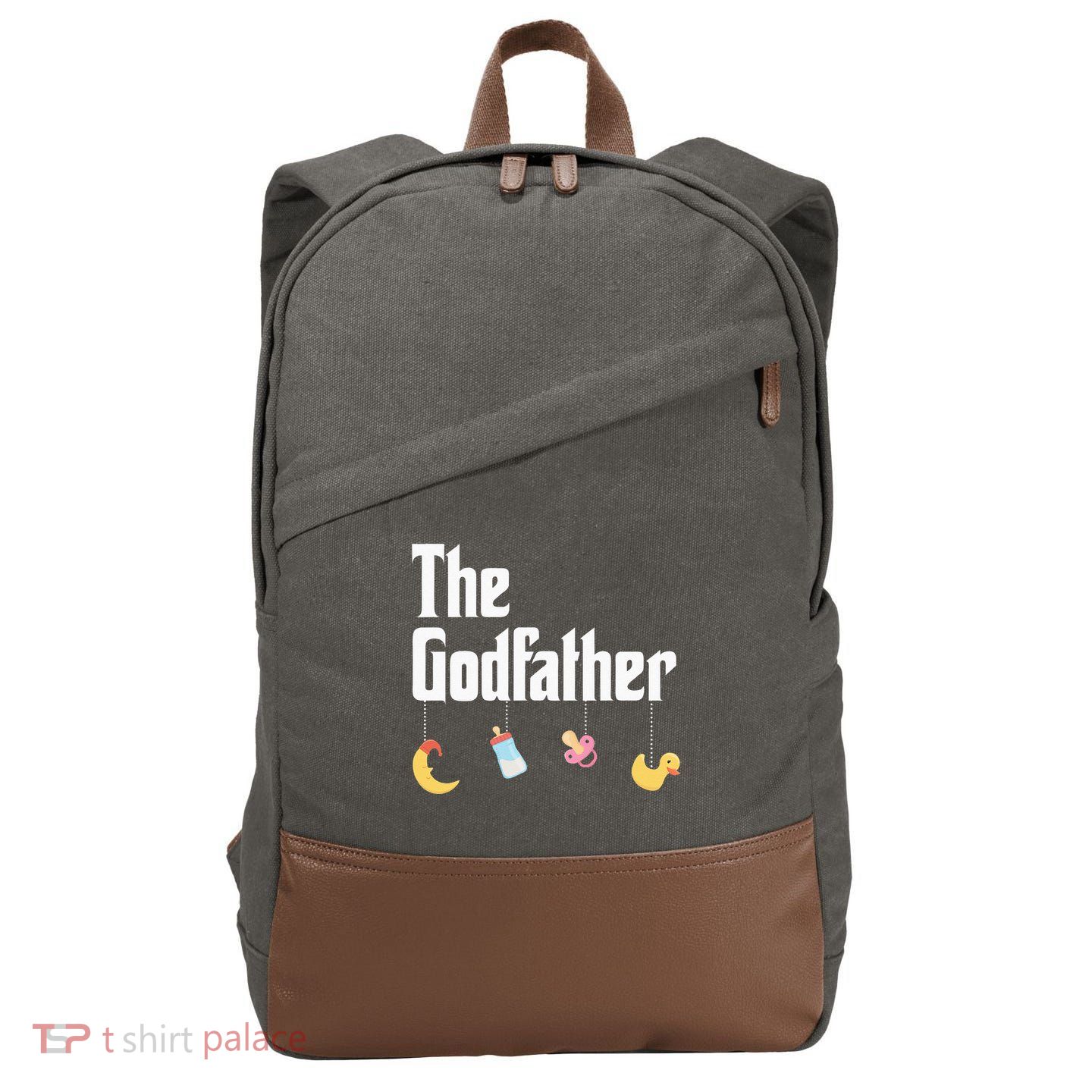 Godfather Godson Goddaughter Godchild Godparent Cotton Canvas Backpack