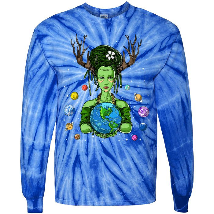 Gaia Greek Goddess Mother Earth Day Hippie Environt Witch Gift Tie-Dye Long Sleeve Shirt