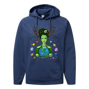 Gaia Greek Goddess Mother Earth Day Hippie Environt Witch Gift Performance Fleece Hoodie