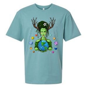 Gaia Greek Goddess Mother Earth Day Hippie Environt Witch Gift Sueded Cloud Jersey T-Shirt