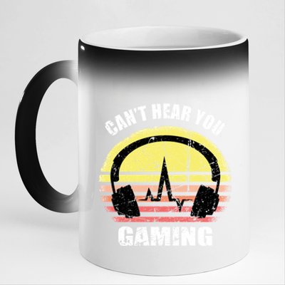 Gamer Gift Headset Funny Can't Hear You I'm Gaming Gift 11oz Black Color Changing Mug