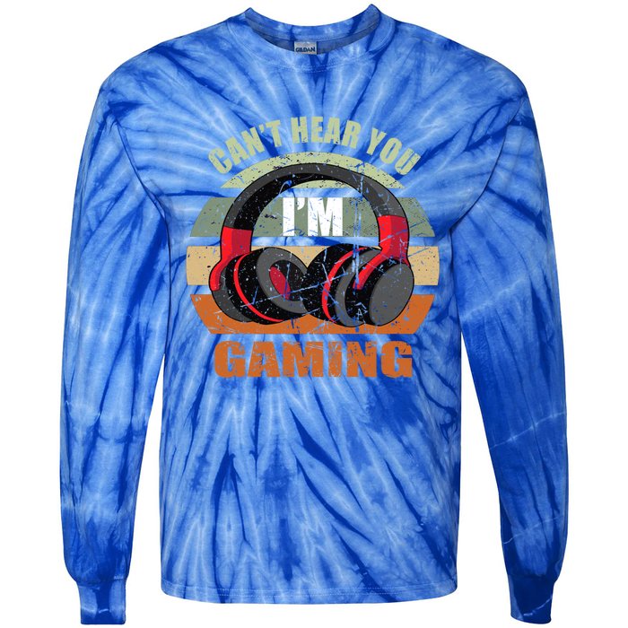 Gamer Gift Headset Funny Can't Hear You I'm Gaming Gift Great Gift Tie-Dye Long Sleeve Shirt