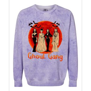 Ghoul Gang Horror Goth Queens Halloween Bride Funny Retro Colorblast Crewneck Sweatshirt