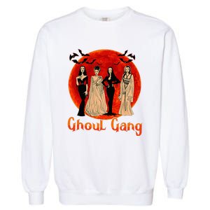 Ghoul Gang Horror Goth Queens Halloween Bride Funny Retro Garment-Dyed Sweatshirt